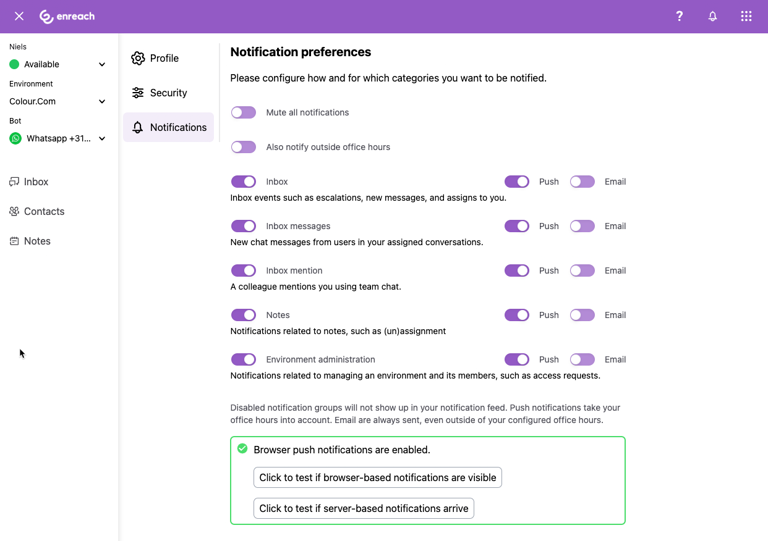 Improved notification settings